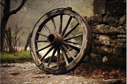 Picturesque Rustic old wheel scene, a Nature Photo by Ylivdesign