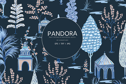 Pandora, Elegant Luxury Prints, a Pattern Graphic by HannaStudio