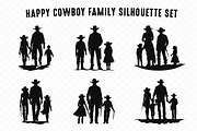 Happy Cowboy Family Silhouette, a Person Illustration by Gfx Expert Team (Thumbnail 2 of 3)