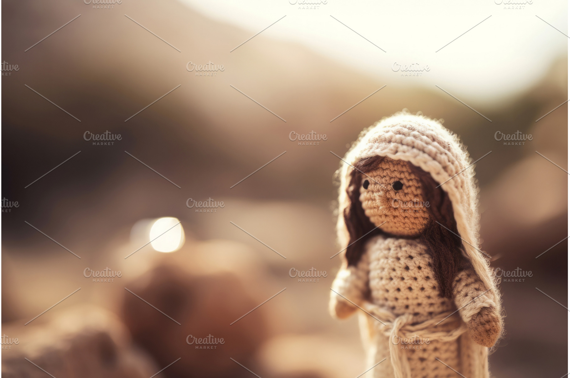 Handmade knitted amigurumi doll, a Nature Photo by Ylivdesign