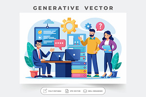 IT professionals collaborate to trou, a Photo by SouravDesign