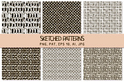 6 Black Sketched Seamless Patterns, a Pattern Graphic by Olya Creative (Thumbnail 1 of 4)