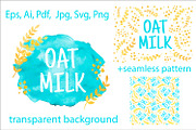 Oat Milk logo watercolor design, a Branding & Logo Template by PatapovaVika (Thumbnail 1 of 7)