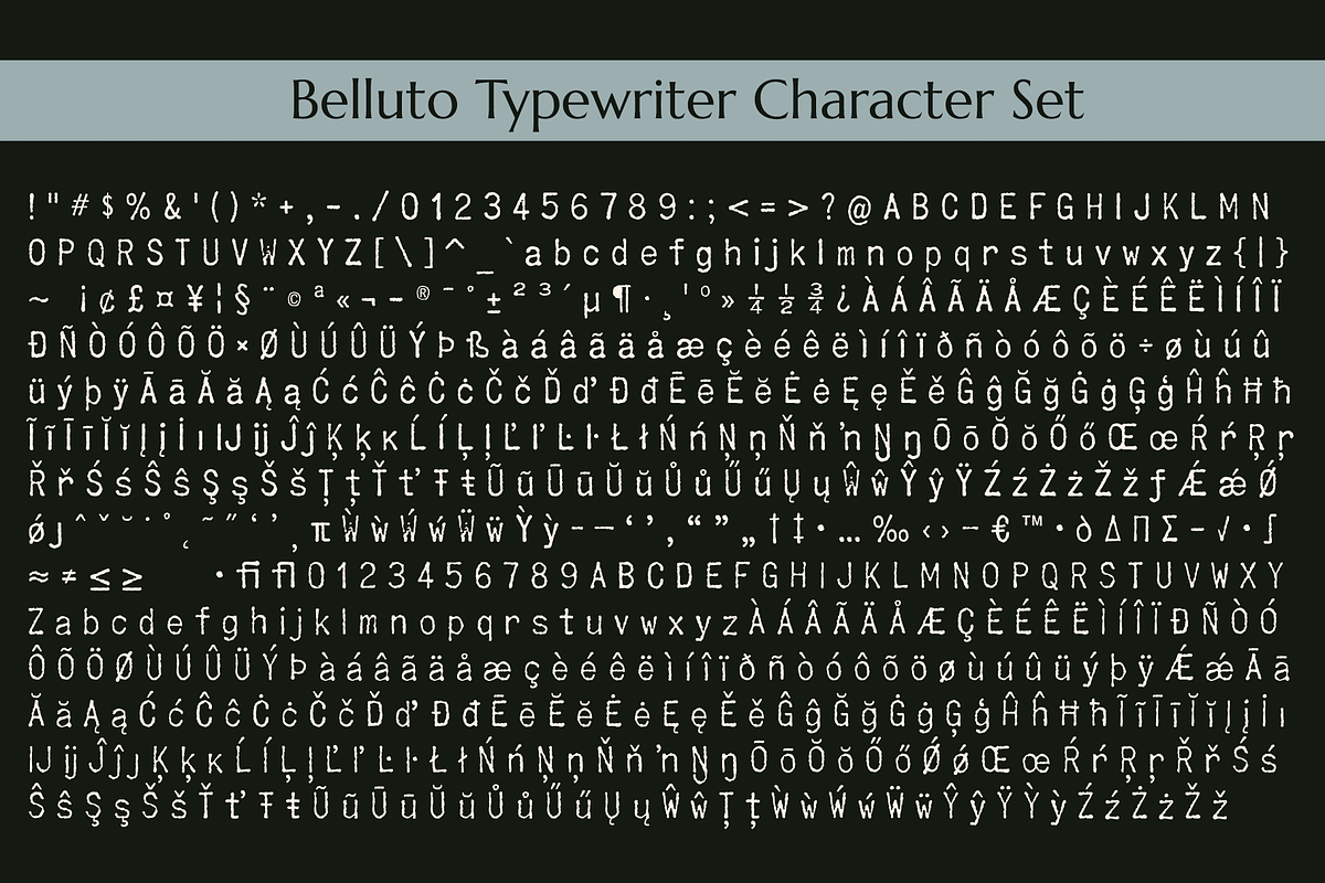 Belluto Typewriter, a Sans Serif Font by Stiggy & Sands (Photo 9 of 9)