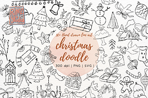 Hand-Drawn Christmas Doodle SVG PNG, a Seasonal Illustration by RimzStudio