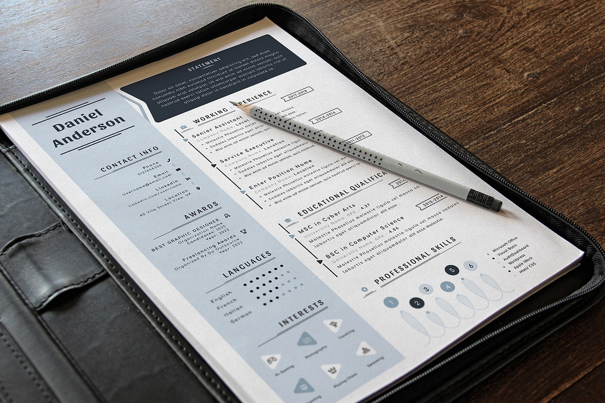 Resume Cv Template Word Apple Pages, a Resume Template by Tbunny (Photo 3 of 6)