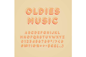 Oldies Music Vintage 3d Alphabet