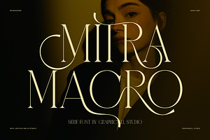 Mitra Macro Luxury Ligature Serif, a Serif Font by Graphicxell