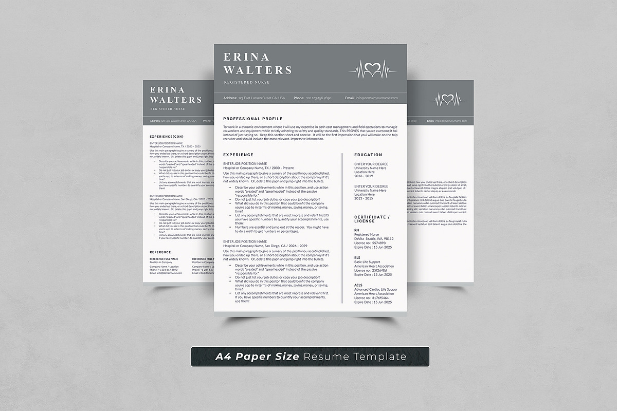 Nurse Resume, a Resume Template by DesignDevisers (Photo 4 of 10)