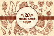 Mehndi Backgrounds BIG set, a Pattern Graphic by Art of Sun (Thumbnail 5 of 12)