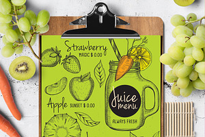 FREE! Trifold Juice Drink Menu