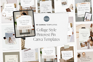 Collage Pinterest Pin Canva Template, a Templates & Theme by Tabitha Emma