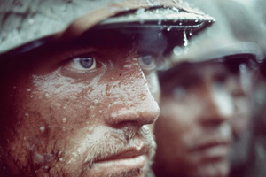 Portrait of a soldier during intense conditions, capturing emotion and persever, a Photo by AS photostudio