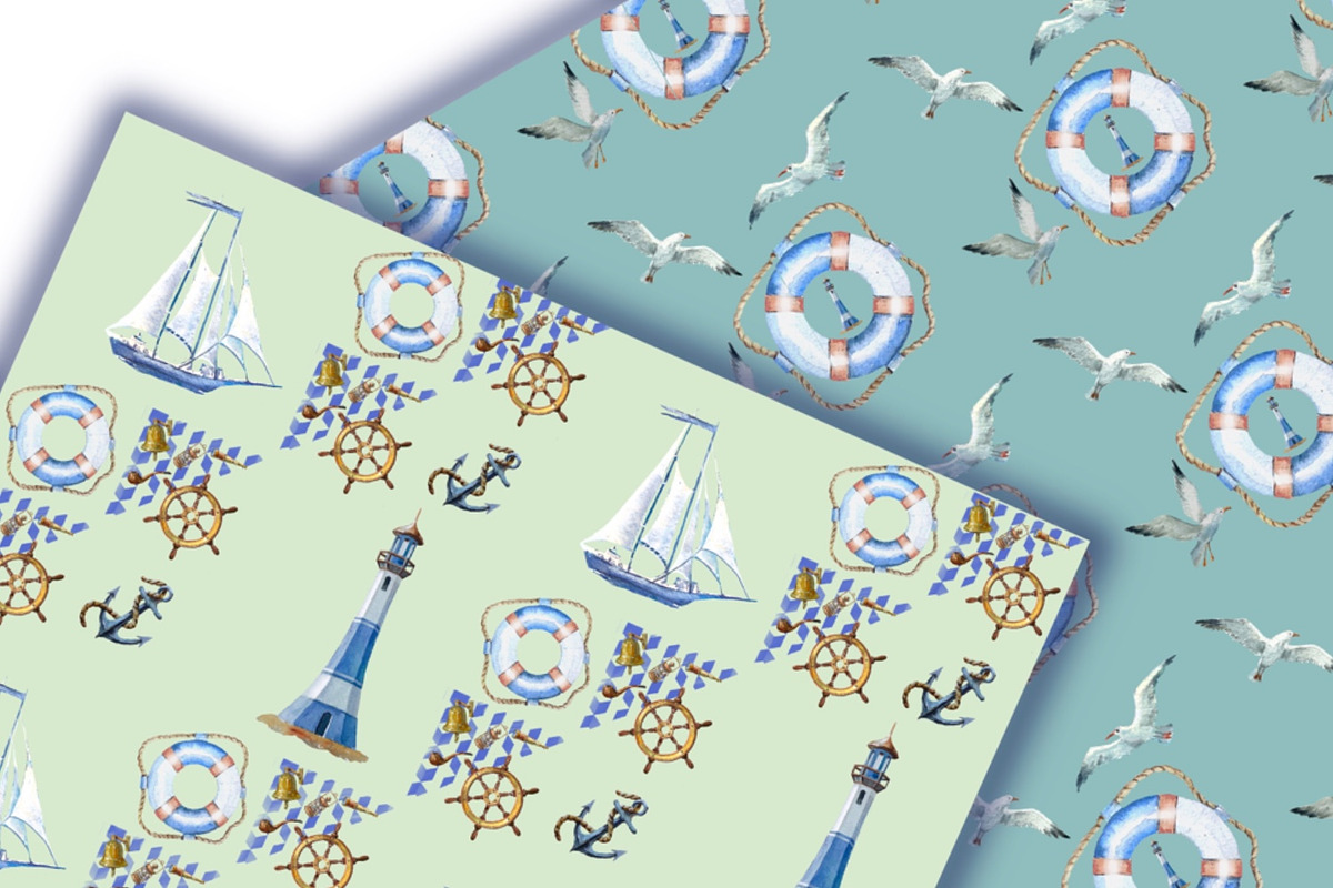 Watercolor nautical illustration, an Object Illustration by AkvarelRiver (Photo 11 of 18)
