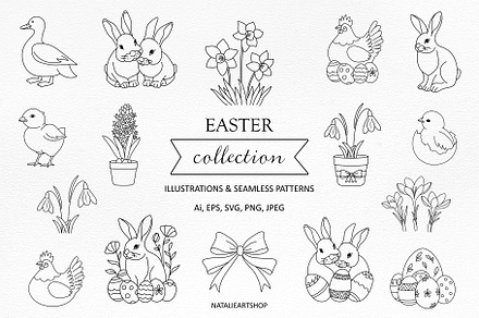 Easter Spring Illustration Set
