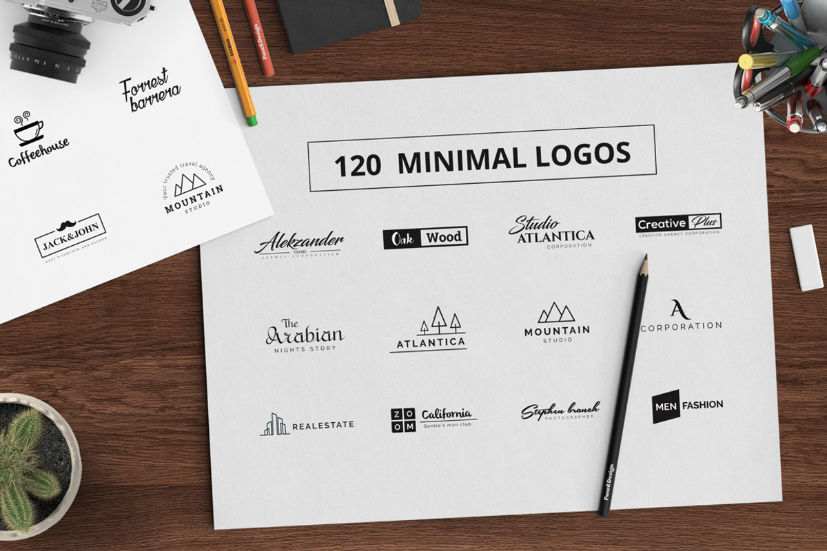 120 Minimal Typography Logos Bundle, a Branding & Logo Template by XpertgraphicD (Photo 9 of 9)