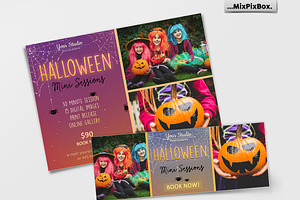 Halloween Mini Session Template, a Flyer Template by MixPixBox