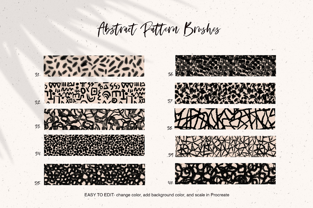45 Procreate Pattern Brushes, a Brush Add-On by Sweet Fig (Photo 6 of 14)