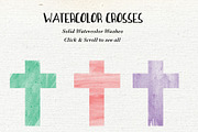 Watercolor Floral and Solid Crosses, an Illustration by La Bella Rue (Thumbnail 2 of 4)