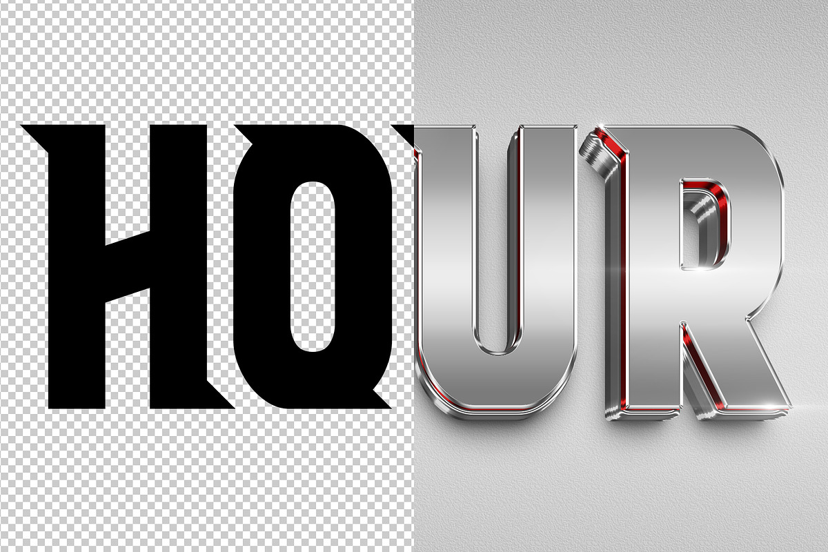 Hour 3D editable text effect, a Layer Style Add-On by Hello Muh (Photo 2 of 2)