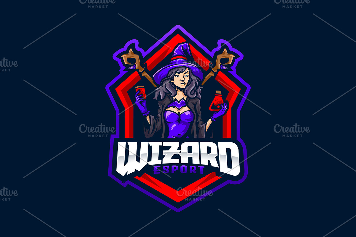 Wizard Mascot Esport Logo, a Branding & Logo Template by prps.std (Photo 3 of 3)