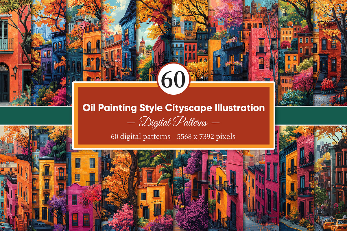 Oil Painting Style Cityscape, a Decorative Illustration by Housui Patterns (Photo 1 of 9)