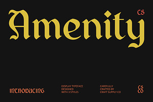 CS Amenity – Gothic Uncial Font, a Blackletter Font by Craft Supply Co.