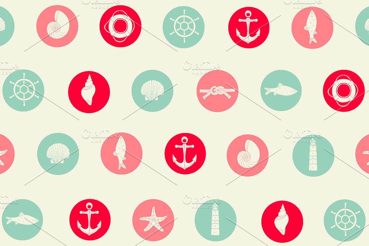 Vector sea patterns. preview 4