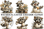 Whimsical Easter Raccoon Clipart, an Illustration by OK Design (Thumbnail 2 of 6)