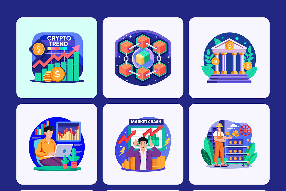 Cryptocurrency Trading Illustration, a Finance Illustration by Brickclay (Photo 9 of 9)