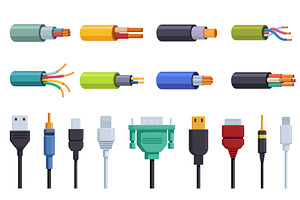 Connectors and cables. Electrical, a Technology Illustration by Valerie Bodnar
