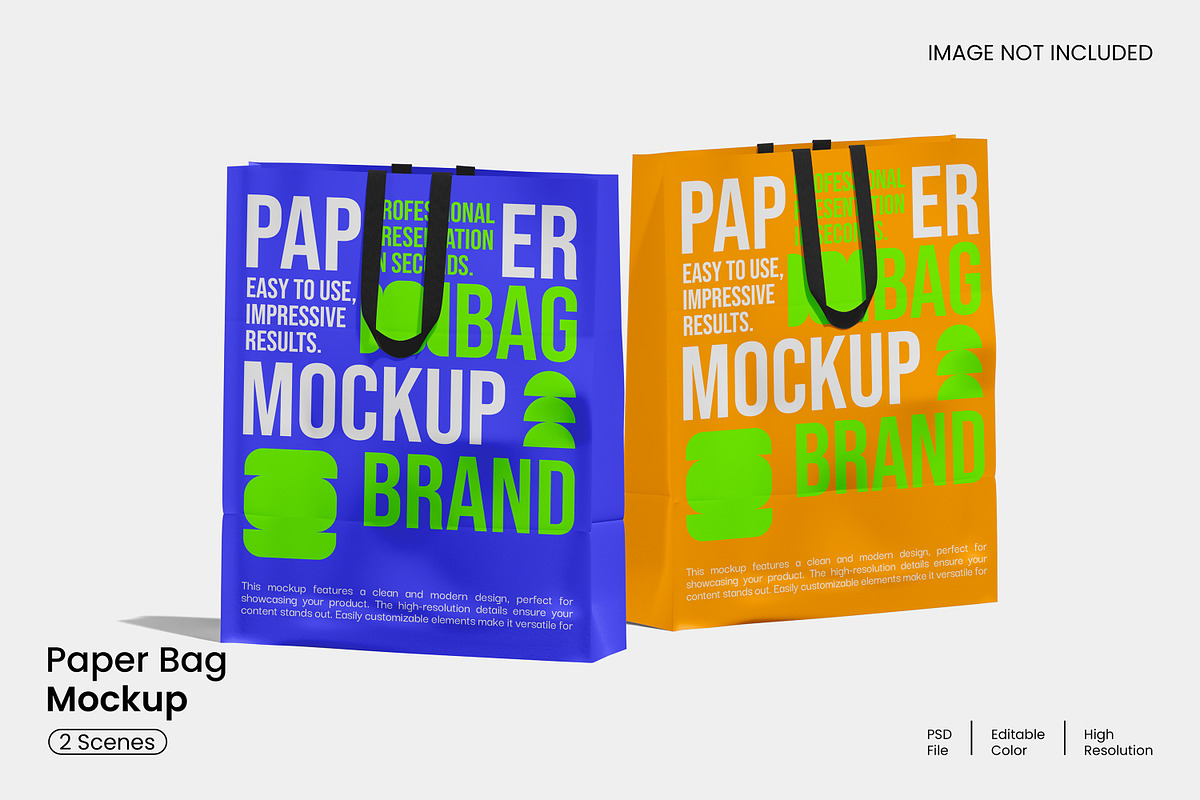 Paper Bag Mockup, a Packaging Mockup by Unerispace (Photo 1 of 3)