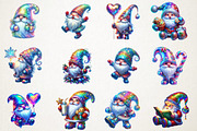 iridescent Christmas Cute Gnome Clip, an Illustration by RobertsArt (Thumbnail 6 of 7)