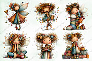 Whimsical Christmas Fairy Clipart, an Illustration by Creative Art (Thumbnail 6 of 10)