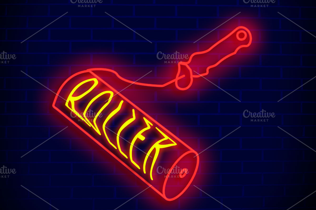 Roller Neon Sign Text Effect PSD Edi, a Layer Style Add-On by TrueVector