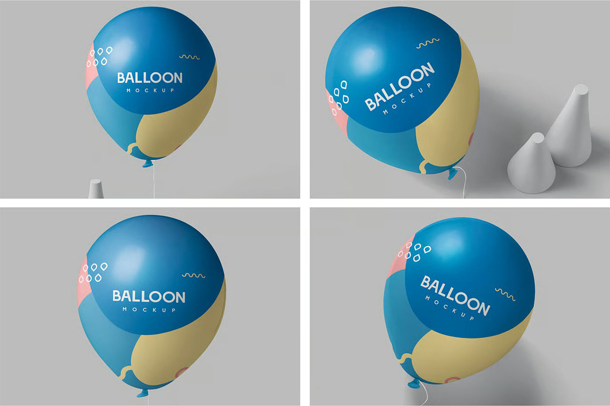 Floating Balloon Mockups, a Product Mockup by megostudi0 (Photo 1 of 6)