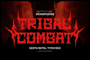 Tribal Combat | Death Metal Typeface, a Blackletter Font by Denustudios (Thumbnail 1 of 12)