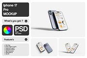 52 iphone 17 Pro, Pro Max Mockup Set, an iPhone Mockup by Custom.scene (Thumbnail 6 of 17)