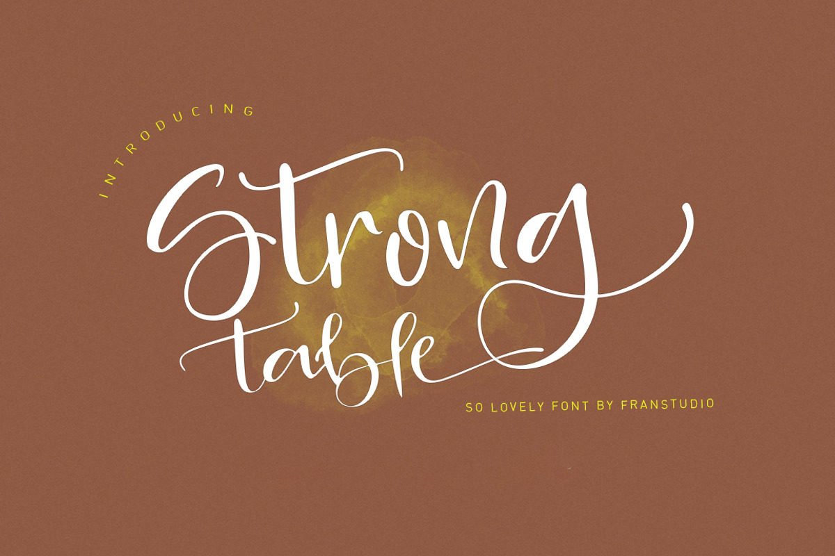 Strong table, a Script Font by Franstudio (Photo 1 of 17)