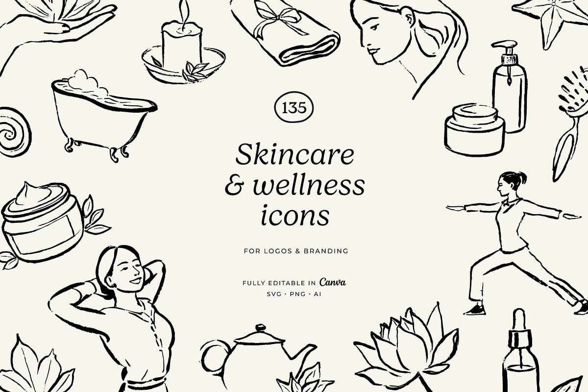 SKINCARE & WELLNESS illustrations, a Healthcare Illustration by Crocus Paperi (Photo 1 of 4)