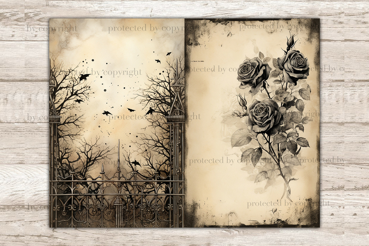Gothic Junk Journal Pages, an Object Illustration by GlamArtZhanna (Photo 9 of 10)