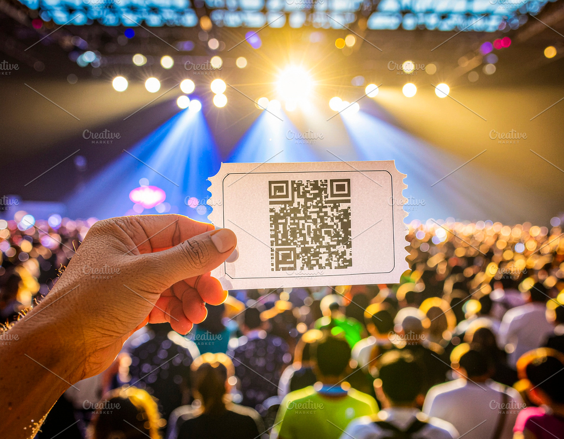 Concert ticket qr access indoors, a Technology Photo by DanFLCreativo