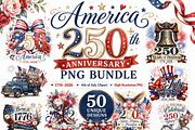 America 250th anniversary PNG bundle, a Decorative Illustration by HeavensStar (Thumbnail 1 of 16)