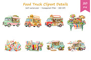 Watercolor Food Truck Clipart, a Food Illustration by BerryPieArt (Thumbnail 3 of 4)
