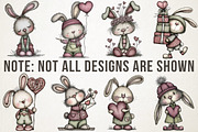 Whimsical Valentine Bunny Clipart, an Illustration by RobertsArt (Thumbnail 6 of 7)