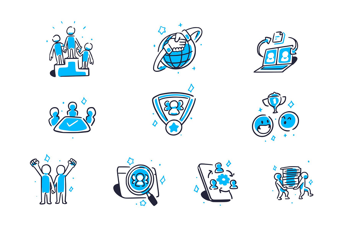Team Collaboration Icon Doodle Vol 2, an Object Graphic by SLAB! Design (Photo 2 of 3)