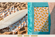 Beach Towel Mockup, a Household Mockup by Trissa (Thumbnail 1 of 7)