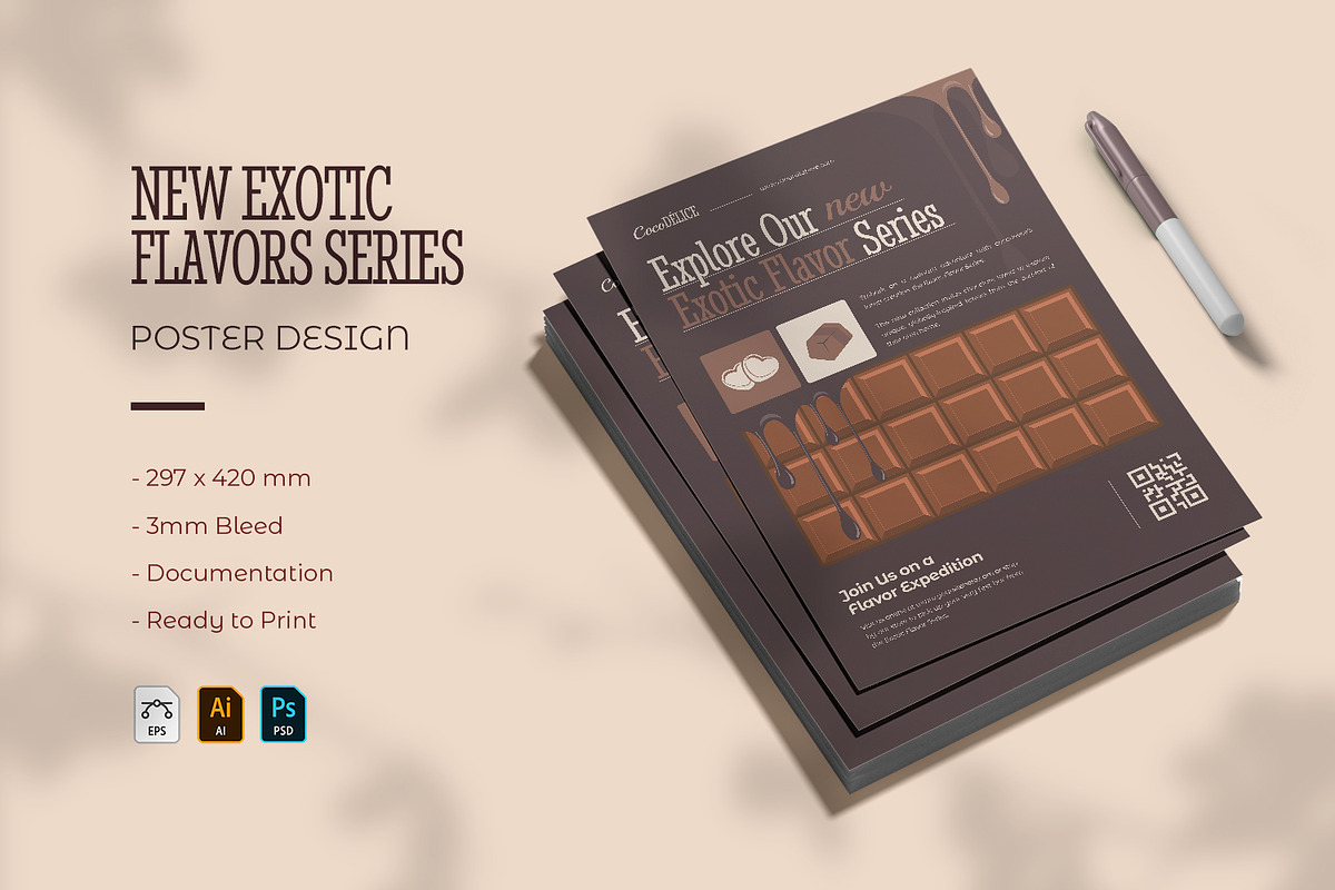 Flavors Series - Poster Template, a Poster Template by VUNIRA (Photo 1 of 3)