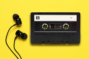 Earphones and audio cassette