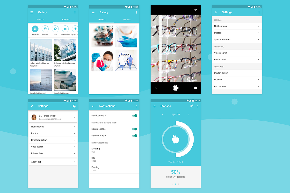 Medical Android UI Kit, an UI Kit Template by Pixelgrow (Photo 6 of 6)